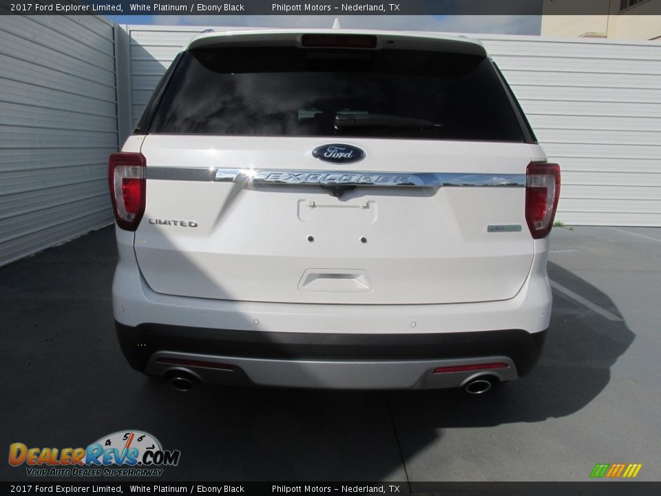 2017 Ford Explorer Limited White Platinum / Ebony Black Photo #5