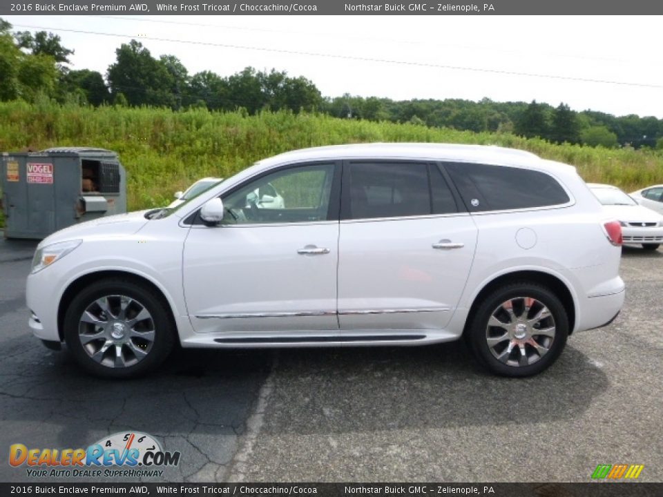 2016 Buick Enclave Premium AWD White Frost Tricoat / Choccachino/Cocoa Photo #3