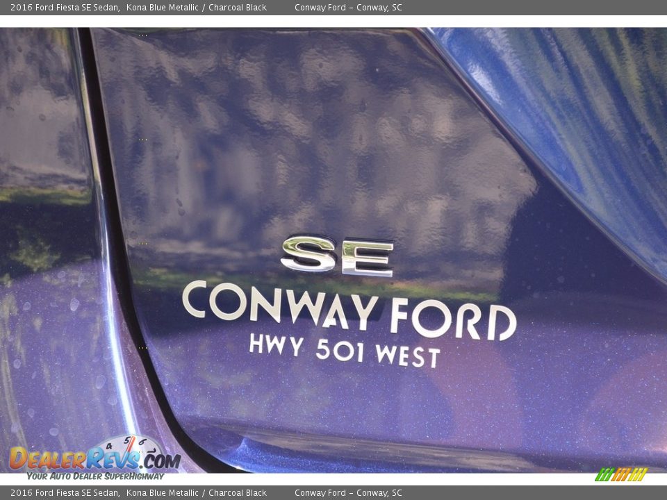 2016 Ford Fiesta SE Sedan Kona Blue Metallic / Charcoal Black Photo #5