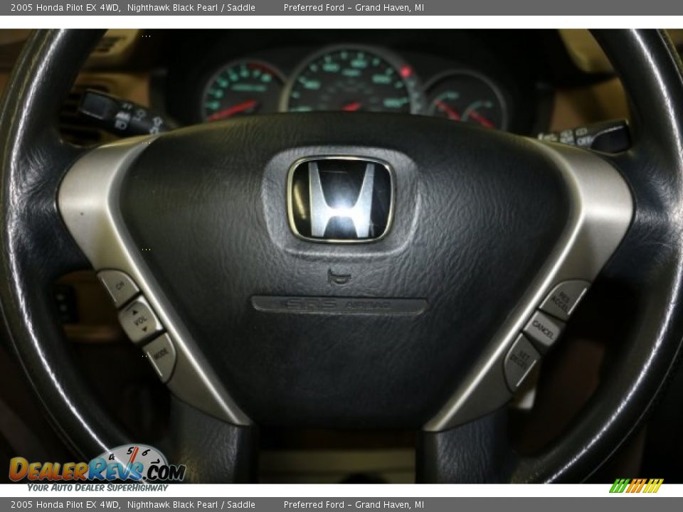 2005 Honda Pilot EX 4WD Nighthawk Black Pearl / Saddle Photo #10