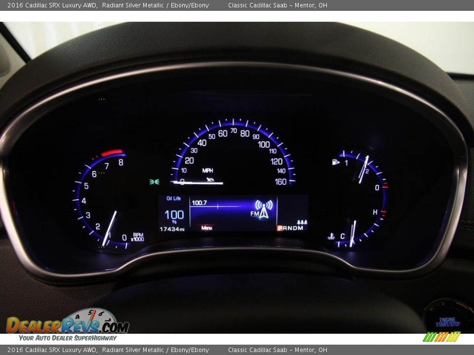 2016 Cadillac SRX Luxury AWD Radiant Silver Metallic / Ebony/Ebony Photo #7