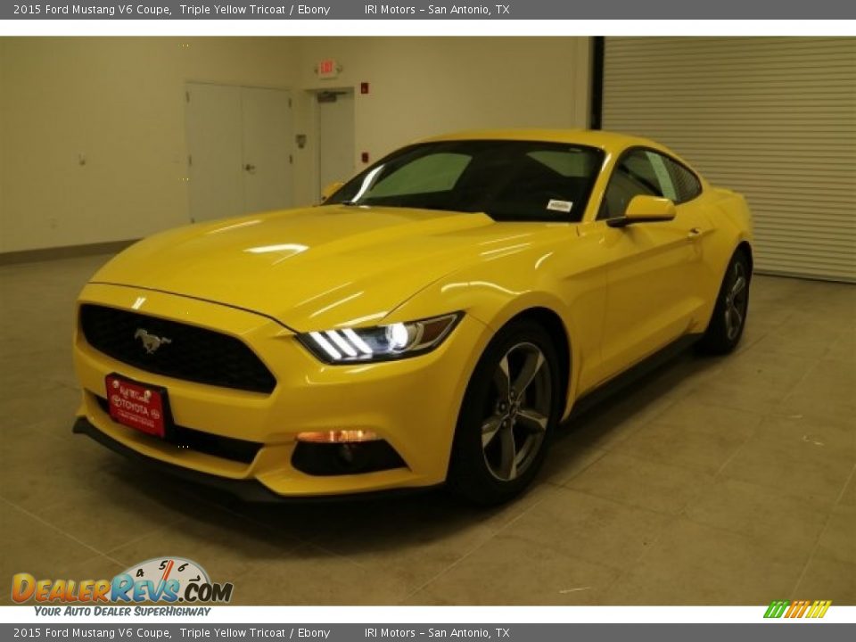 2015 Ford Mustang V6 Coupe Triple Yellow Tricoat / Ebony Photo #2