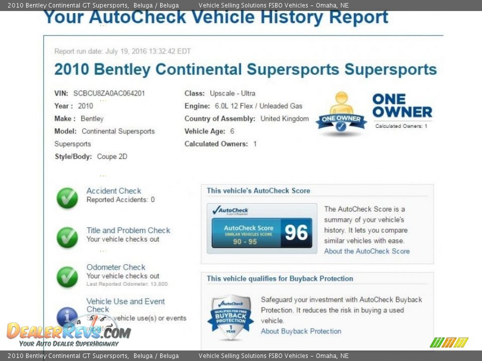 Dealer Info of 2010 Bentley Continental GT Supersports Photo #2