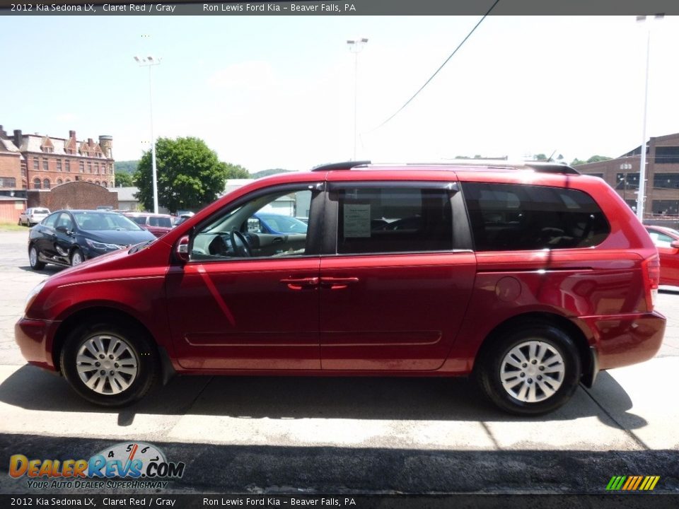 2012 Kia Sedona LX Claret Red / Gray Photo #6