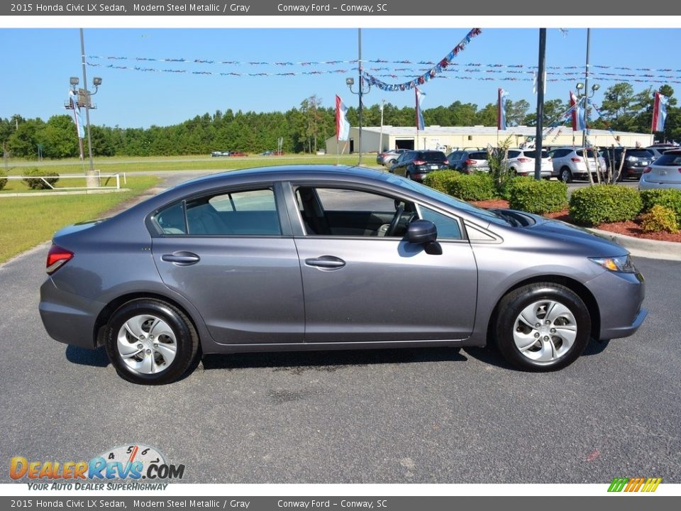 2015 Honda Civic LX Sedan Modern Steel Metallic / Gray Photo #2