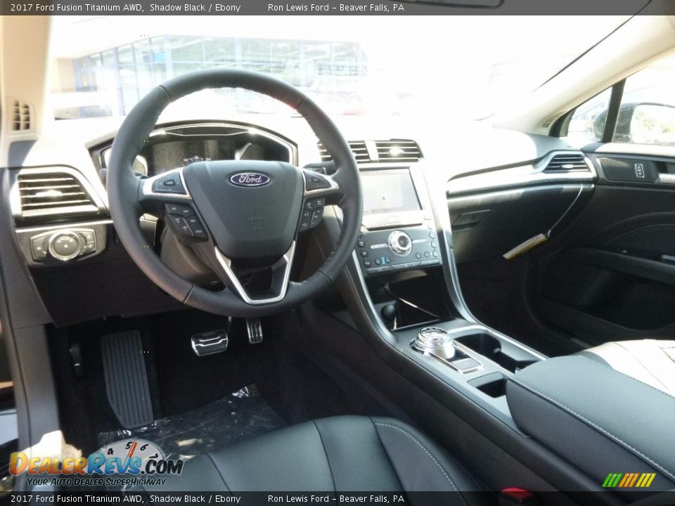 Ebony Interior - 2017 Ford Fusion Titanium AWD Photo #12