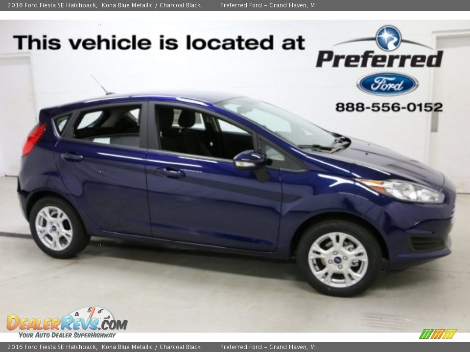 2016 Ford Fiesta SE Hatchback Kona Blue Metallic / Charcoal Black Photo #1