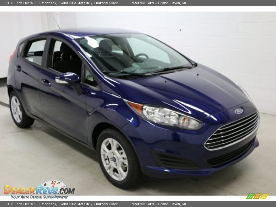 2016 Ford Fiesta SE Hatchback Kona Blue Metallic / Charcoal Black Photo #4
