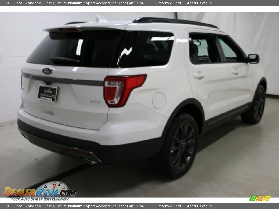 2017 Ford Explorer XLT 4WD White Platinum / Sport Appearance Dark Earth Gray Photo #5