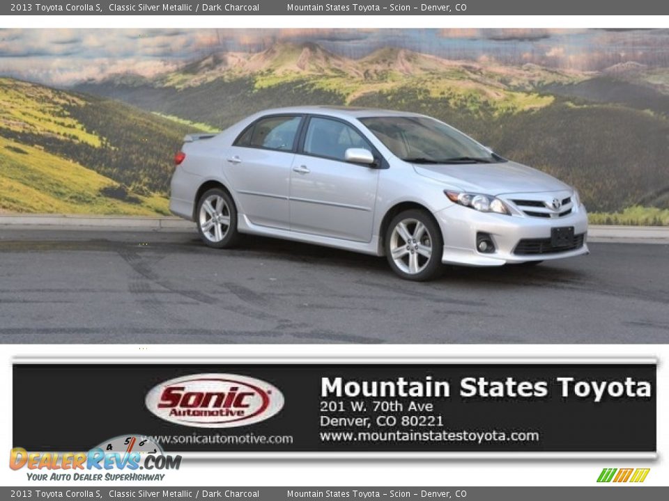2013 Toyota Corolla S Classic Silver Metallic / Dark Charcoal Photo #1