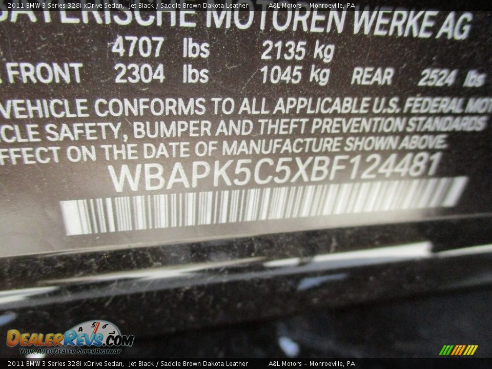 2011 BMW 3 Series 328i xDrive Sedan Jet Black / Saddle Brown Dakota Leather Photo #19
