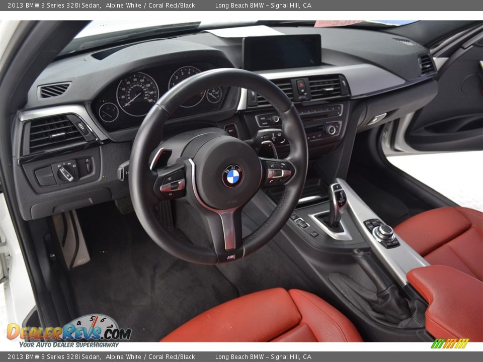 2013 BMW 3 Series 328i Sedan Alpine White / Coral Red/Black Photo #11