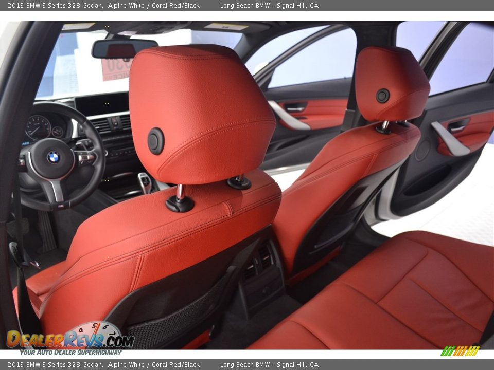 2013 BMW 3 Series 328i Sedan Alpine White / Coral Red/Black Photo #13