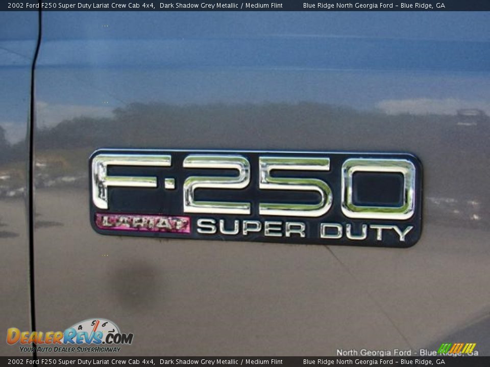 2002 Ford F250 Super Duty Lariat Crew Cab 4x4 Dark Shadow Grey Metallic / Medium Flint Photo #35