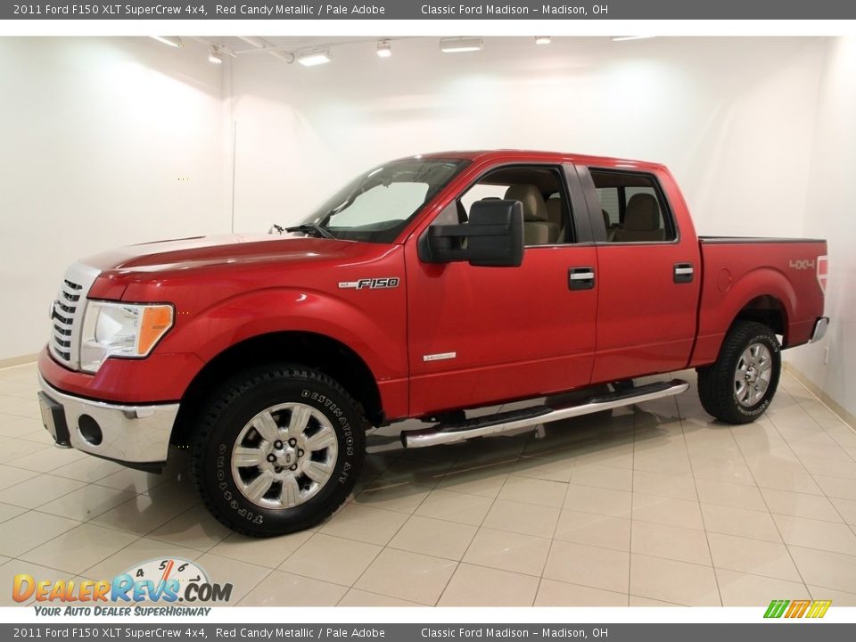 2011 Ford F150 XLT SuperCrew 4x4 Red Candy Metallic / Pale Adobe Photo #3