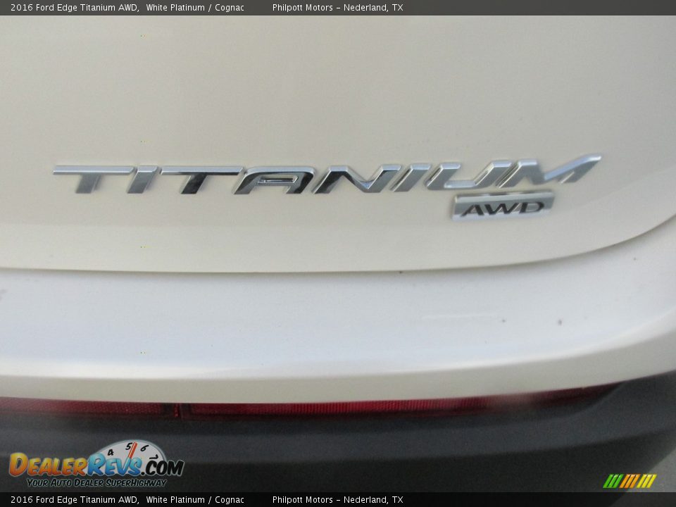 2016 Ford Edge Titanium AWD White Platinum / Cognac Photo #14