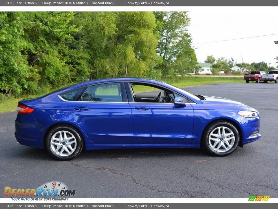 2016 Ford Fusion SE Deep Impact Blue Metallic / Charcoal Black Photo #2