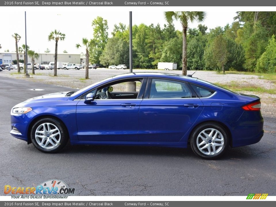 2016 Ford Fusion SE Deep Impact Blue Metallic / Charcoal Black Photo #7