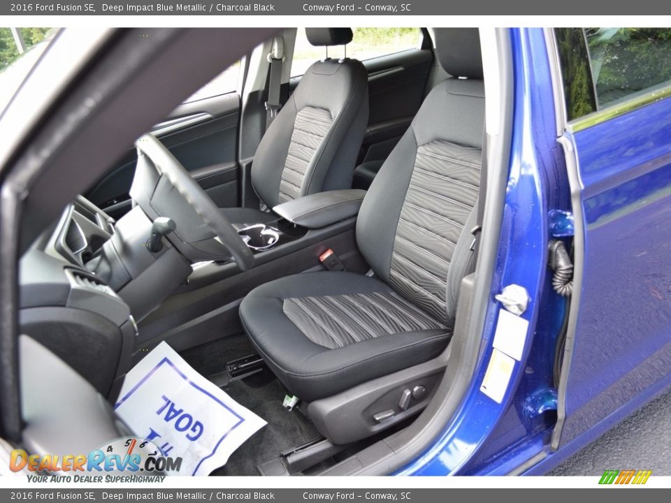 2016 Ford Fusion SE Deep Impact Blue Metallic / Charcoal Black Photo #19