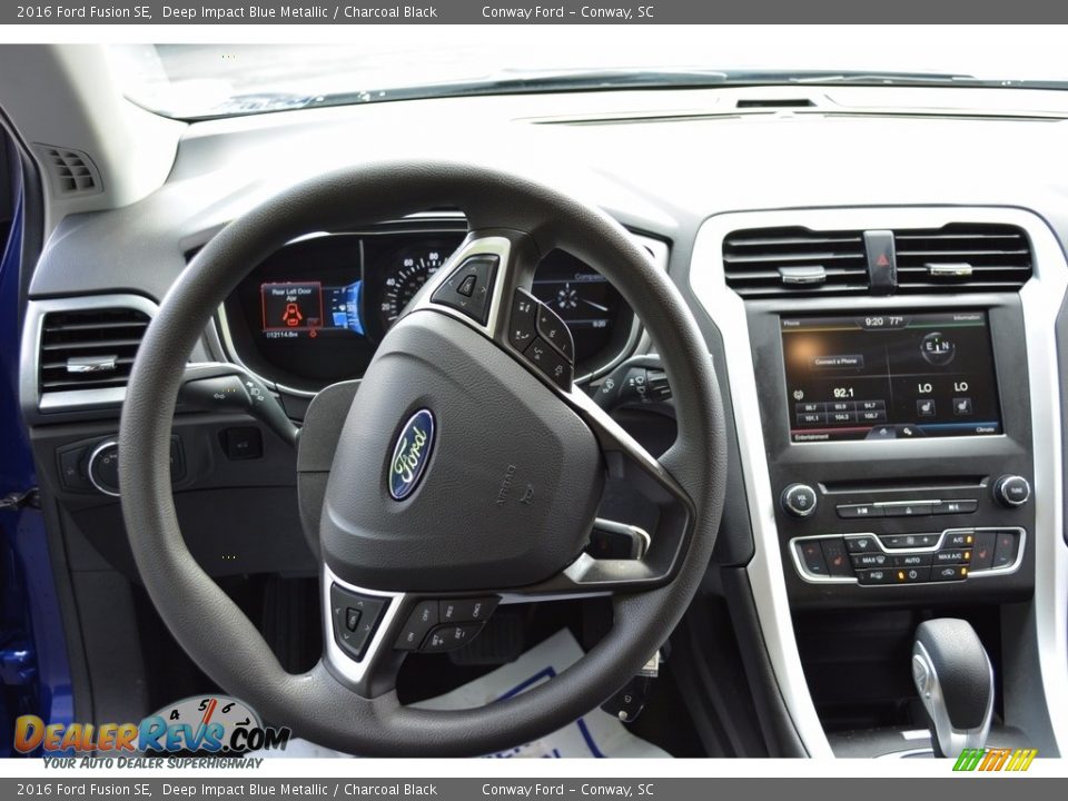 2016 Ford Fusion SE Deep Impact Blue Metallic / Charcoal Black Photo #30