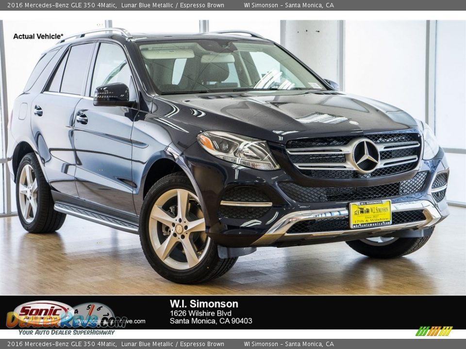 2016 Mercedes-Benz GLE 350 4Matic Lunar Blue Metallic / Espresso Brown Photo #1