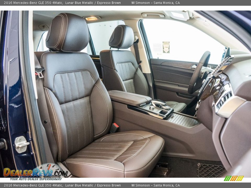 2016 Mercedes-Benz GLE 350 4Matic Lunar Blue Metallic / Espresso Brown Photo #2