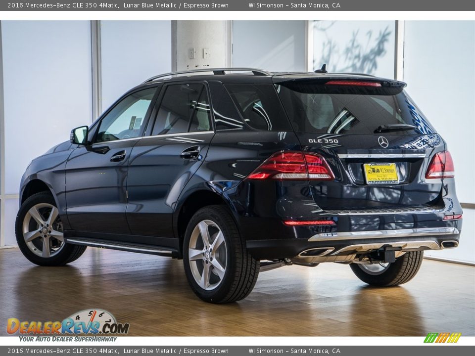2016 Mercedes-Benz GLE 350 4Matic Lunar Blue Metallic / Espresso Brown Photo #3