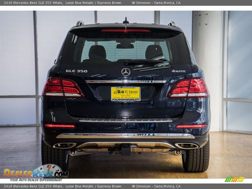 2016 Mercedes-Benz GLE 350 4Matic Lunar Blue Metallic / Espresso Brown Photo #4