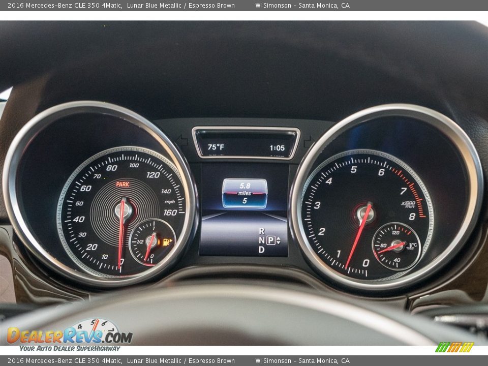 2016 Mercedes-Benz GLE 350 4Matic Lunar Blue Metallic / Espresso Brown Photo #6