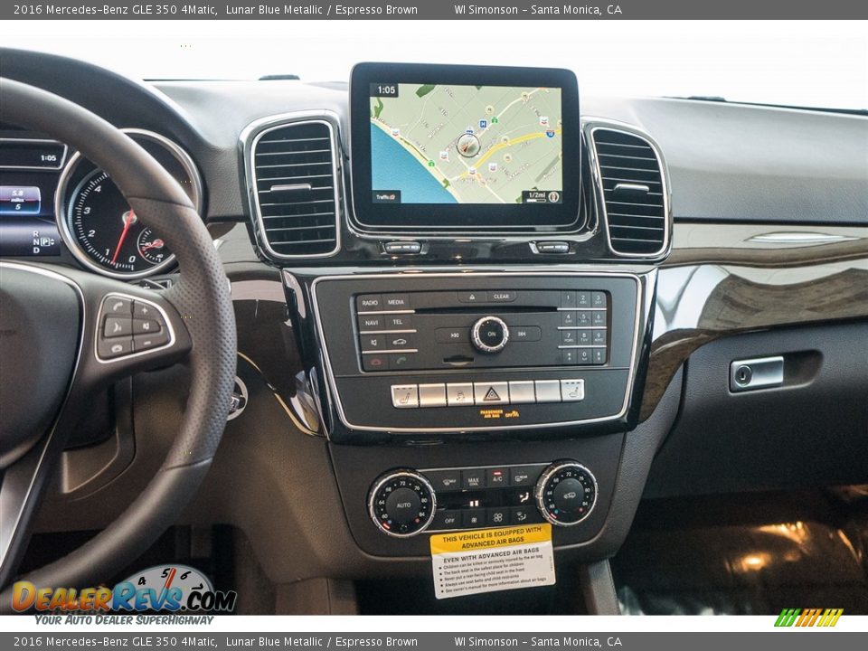 2016 Mercedes-Benz GLE 350 4Matic Lunar Blue Metallic / Espresso Brown Photo #7