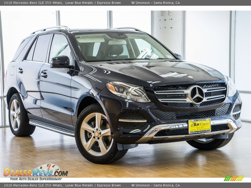 2016 Mercedes-Benz GLE 350 4Matic Lunar Blue Metallic / Espresso Brown Photo #12