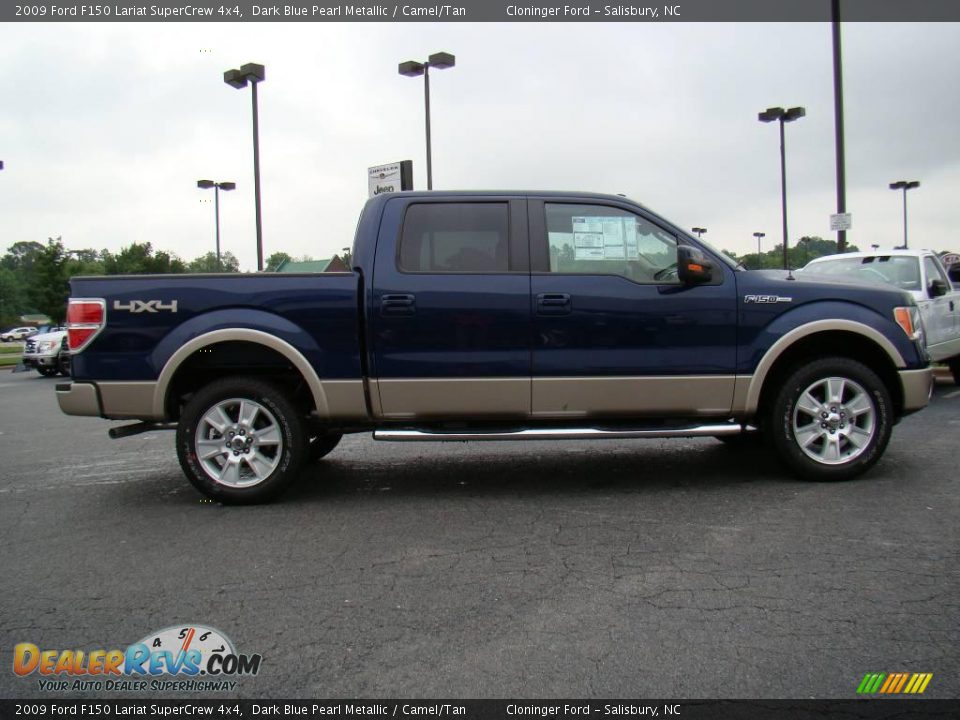 2009 Ford F150 Lariat SuperCrew 4x4 Dark Blue Pearl Metallic / Camel/Tan Photo #2