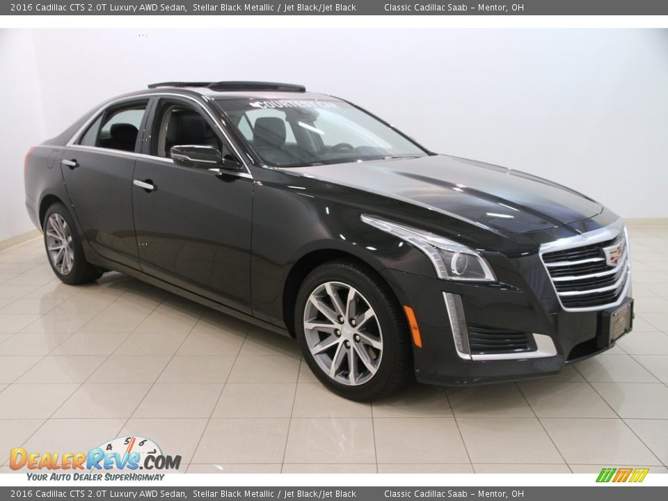 2016 Cadillac CTS 2.0T Luxury AWD Sedan Stellar Black Metallic / Jet Black/Jet Black Photo #1