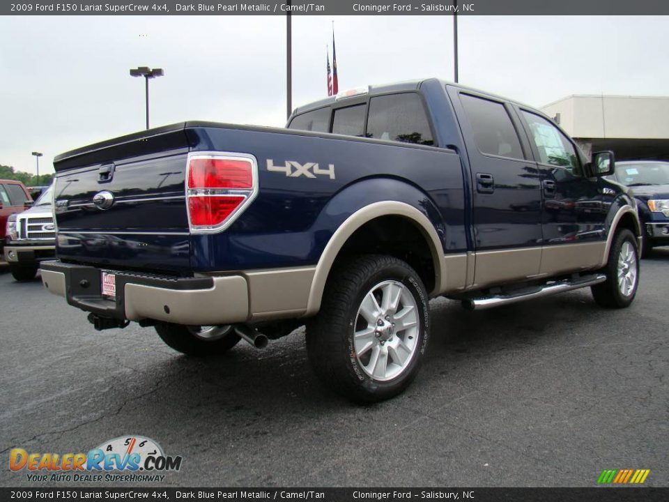 2009 Ford F150 Lariat SuperCrew 4x4 Dark Blue Pearl Metallic / Camel/Tan Photo #3