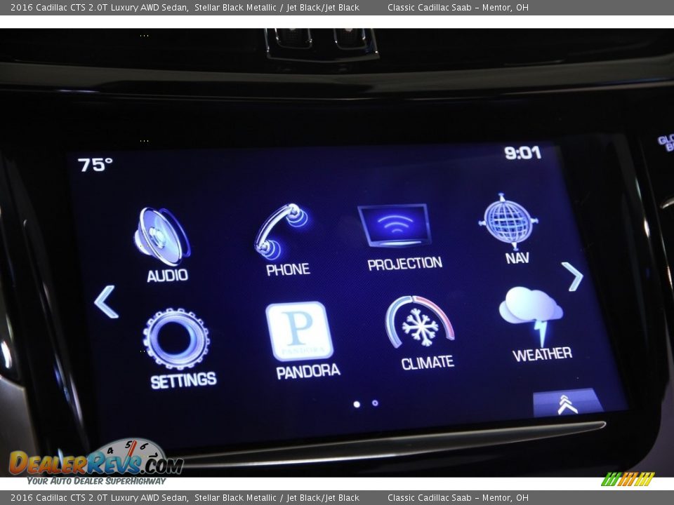 2016 Cadillac CTS 2.0T Luxury AWD Sedan Stellar Black Metallic / Jet Black/Jet Black Photo #9