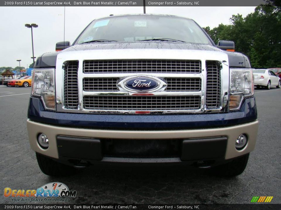 2009 Ford F150 Lariat SuperCrew 4x4 Dark Blue Pearl Metallic / Camel/Tan Photo #7