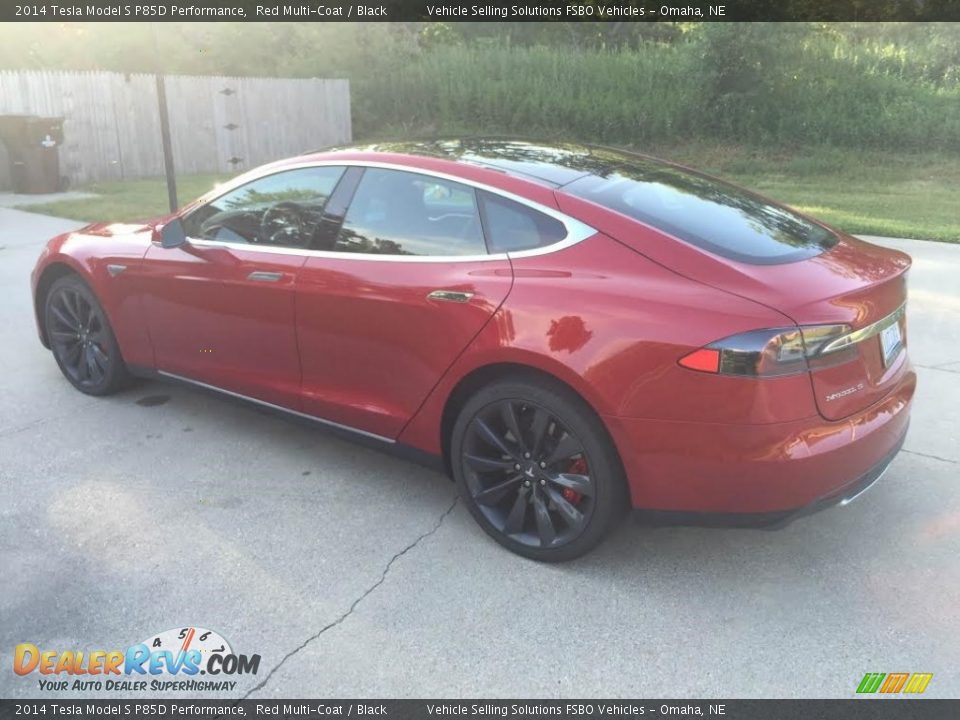 2014 Tesla Model S P85D Performance Red Multi-Coat / Black Photo #5