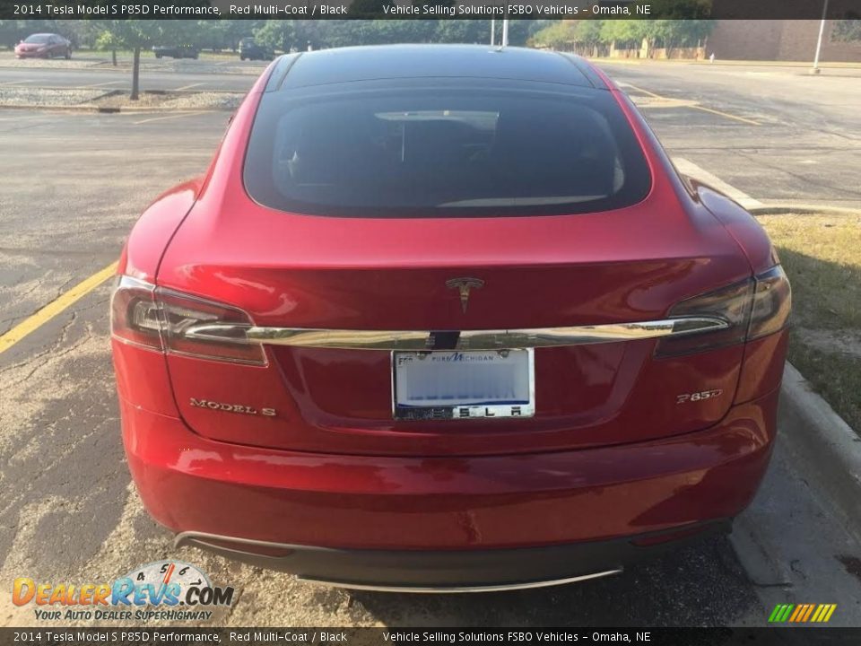 2014 Tesla Model S P85D Performance Red Multi-Coat / Black Photo #6