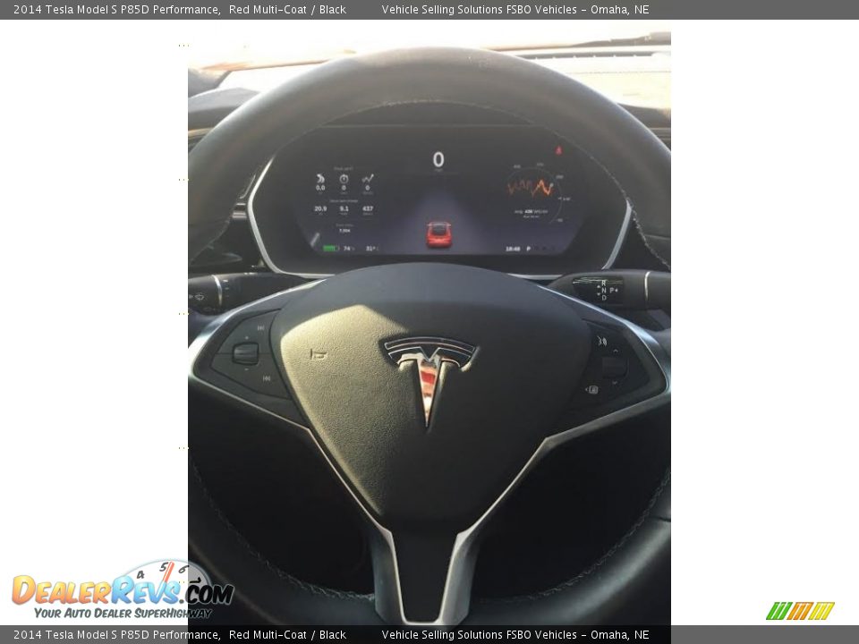 2014 Tesla Model S P85D Performance Red Multi-Coat / Black Photo #13