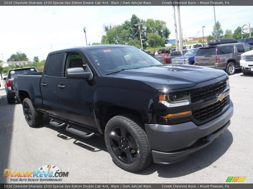 Front 3/4 View of 2016 Chevrolet Silverado 1500 Special Ops Edition Double Cab 4x4 Photo #8