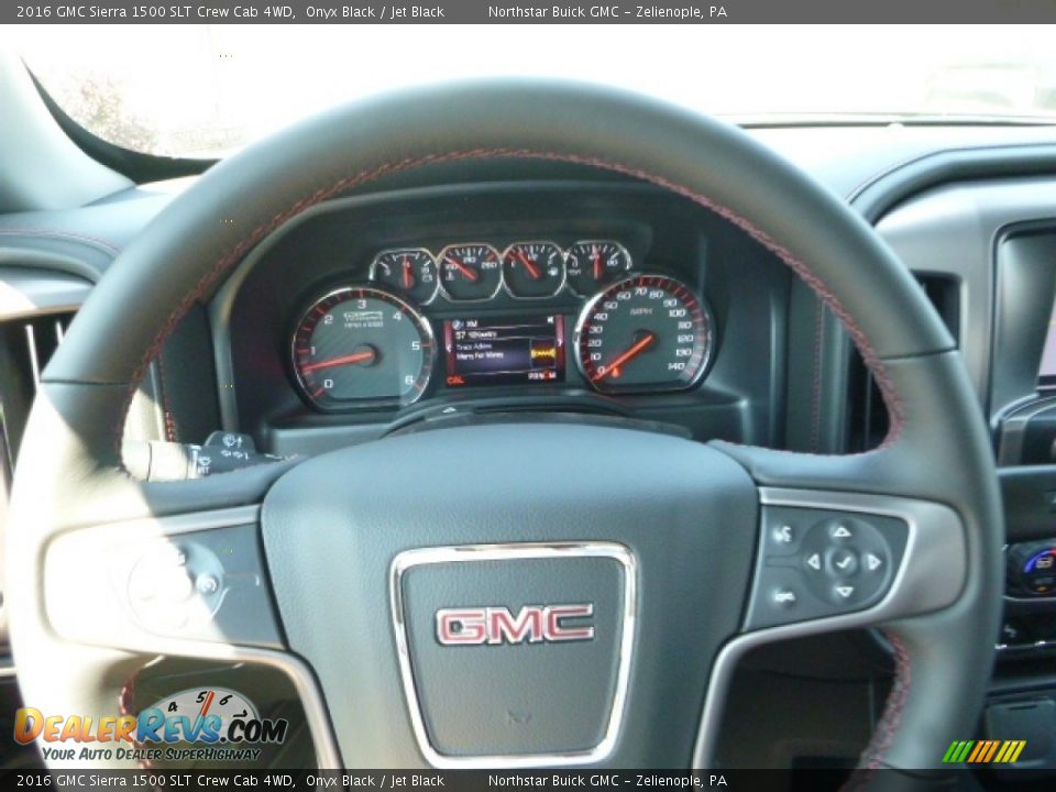 2016 GMC Sierra 1500 SLT Crew Cab 4WD Onyx Black / Jet Black Photo #18