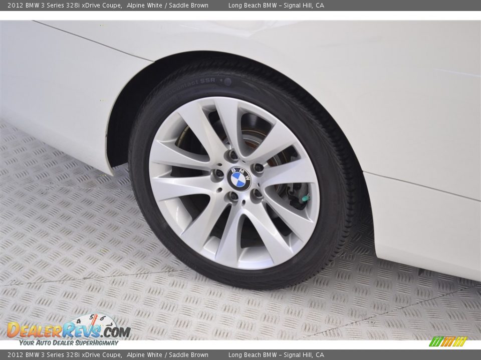2012 BMW 3 Series 328i xDrive Coupe Alpine White / Saddle Brown Photo #10