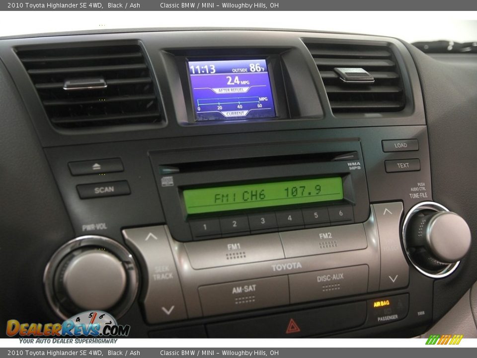 2010 Toyota Highlander SE 4WD Black / Ash Photo #12