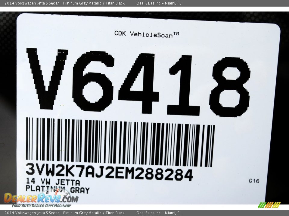 2014 Volkswagen Jetta S Sedan Platinum Gray Metallic / Titan Black Photo #20