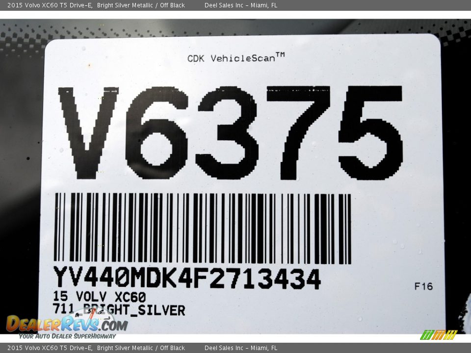 2015 Volvo XC60 T5 Drive-E Bright Silver Metallic / Off Black Photo #20