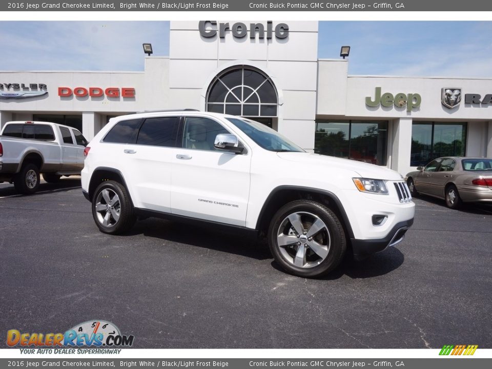 2016 Jeep Grand Cherokee Limited Bright White / Black/Light Frost Beige Photo #1