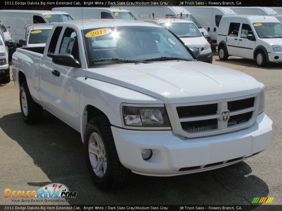 2011 Dodge Dakota Big Horn Extended Cab Bright White / Dark Slate Gray/Medium Slate Gray Photo #3