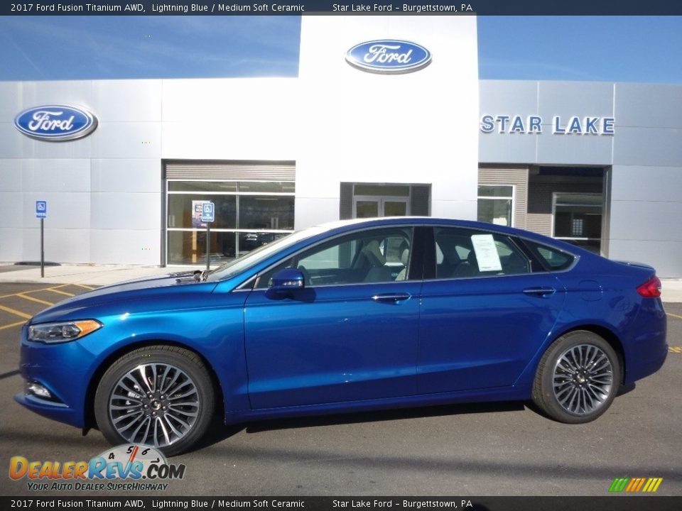 2017 Ford Fusion Titanium AWD Lightning Blue / Medium Soft Ceramic Photo #1