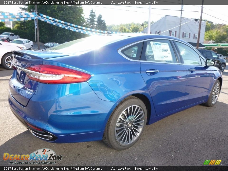 2017 Ford Fusion Titanium AWD Lightning Blue / Medium Soft Ceramic Photo #5
