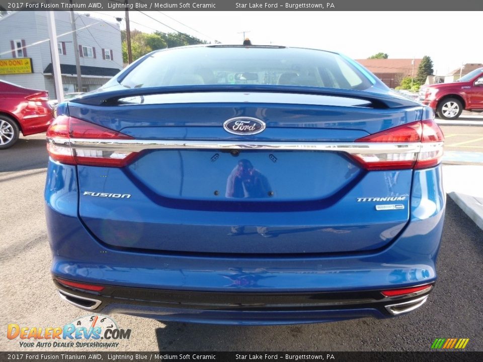 2017 Ford Fusion Titanium AWD Lightning Blue / Medium Soft Ceramic Photo #6